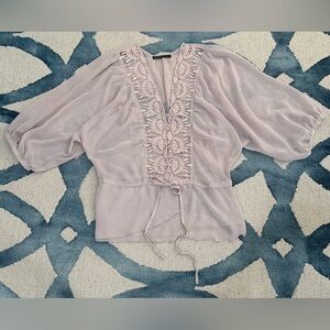 Daniel Rainn Nude Sheer Top - Size S